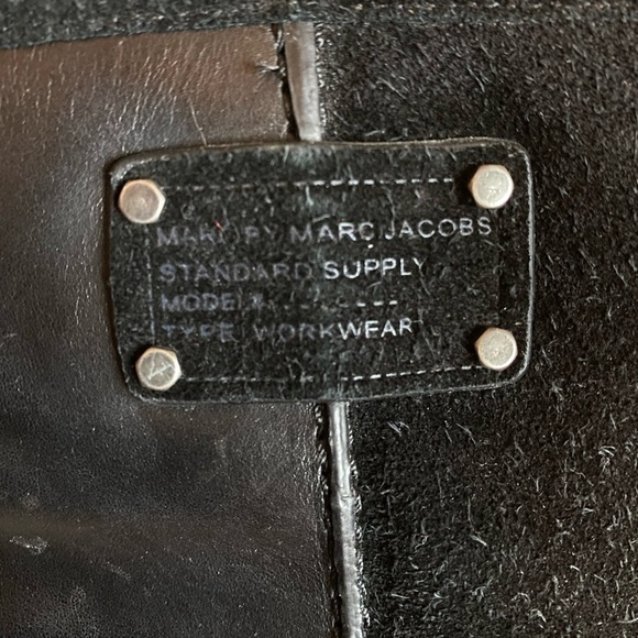 Marc by Marc Jacobs cute black leather and suede hidden wedge boot 38 1/2 8.5 - Picture 5 of 15